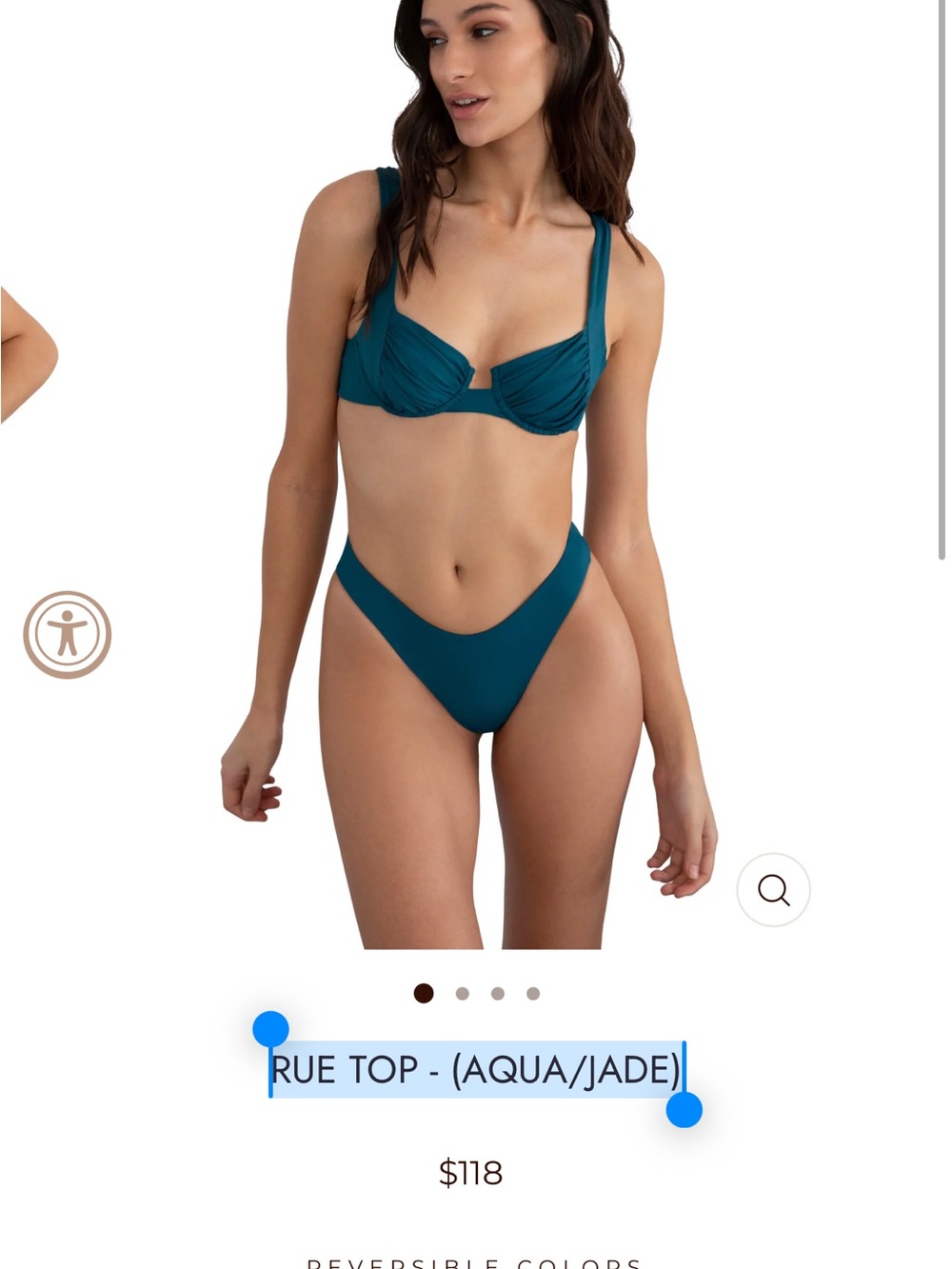 KYA RUE TOP - (AQUA/JADE) - Picture 3 of 3